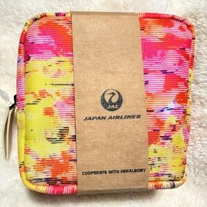 Japan Airlines JAL Business Class Amenity Kit Pouch Heralbony Red Sealed